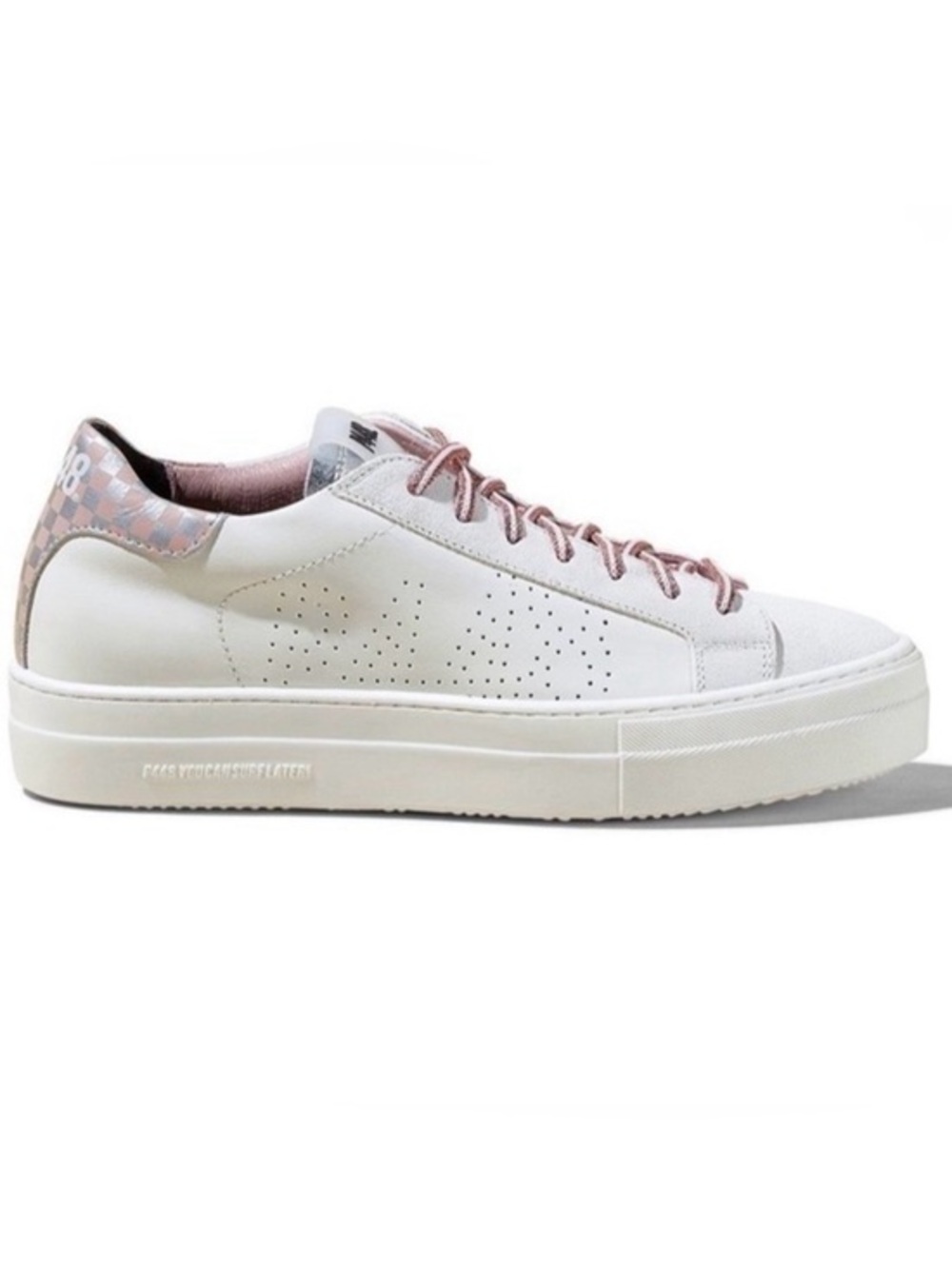 P448 Thea Mini Chess Pink Silver Platform White Sneakers Size 41 US 10 / 10.5